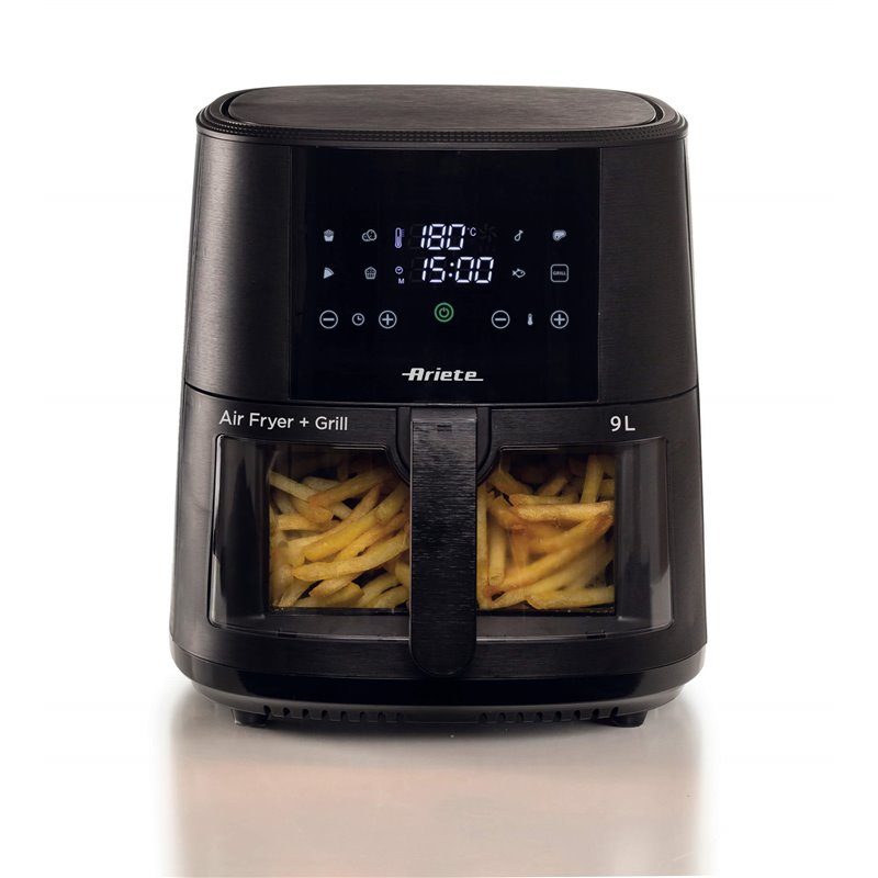 Ariete 4630 Friggitrice ad aria 9L, 1500 W, Capacità 9L, Capacità di cottura 2,5kg, 8 programmi preimpostati, Temperatura fino a