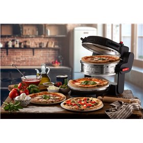 Ariete 927 Pizzeria Ariete, Forno pizza doppio, 2 pizze in 4 minuti, 2300 W, 2 pietre refrattarie, 2 termostati, Diametro 32 cm,
