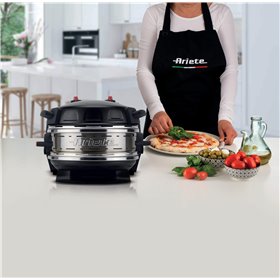 Ariete 927 Pizzeria Ariete, Forno pizza doppio, 2 pizze in 4 minuti, 2300 W, 2 pietre refrattarie, 2 termostati, Diametro 32 cm,