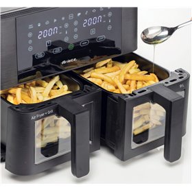 Ariete 4631 Friggitrice ad aria Doppia 9L, 2400W, Capacità totale 9L, 11 programmi, Multifunzione, Fino a 3,6 kg di fritto Tempe