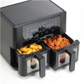 Ariete 4631 Friggitrice ad aria Doppia 9L, 2400W, Capacità totale 9L, 11 programmi, Multifunzione, Fino a 3,6 kg di fritto Tempe