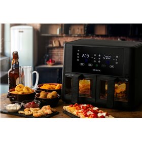 Ariete 4631 Friggitrice ad aria Doppia 9L, 2400W, Capacità totale 9L, 11 programmi, Multifunzione, Fino a 3,6 kg di fritto Tempe