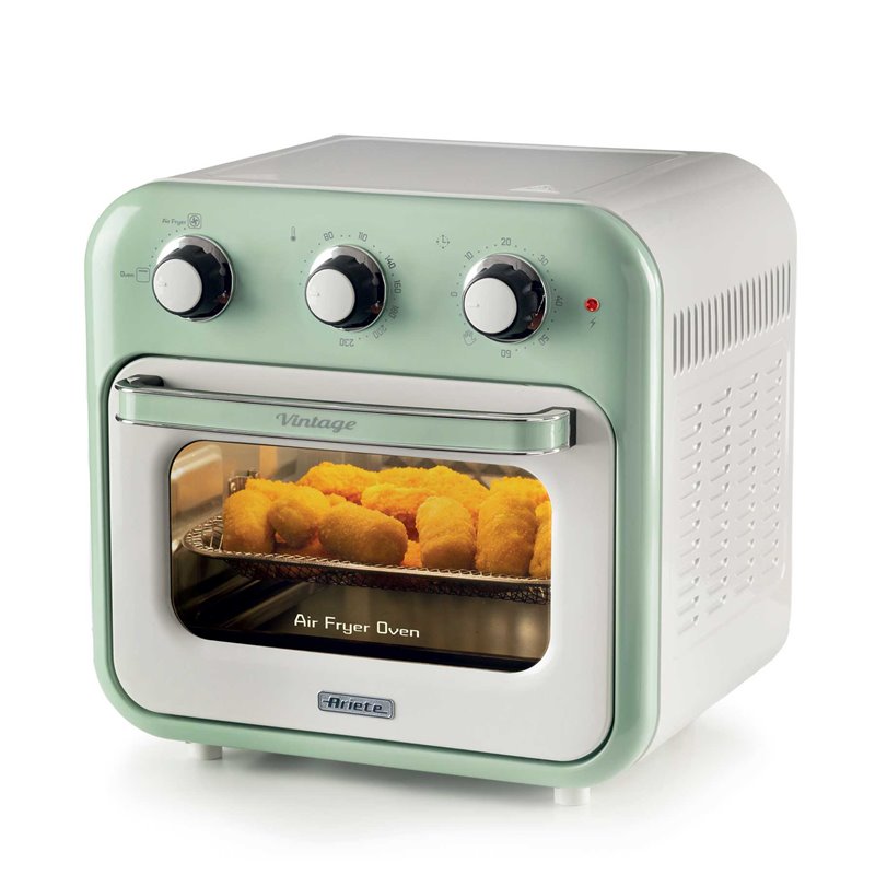 Ariete 4632 Friggitrice ad aria e forno Vintage, 1400W, 2in1, Capacità 16L, Accessori inclusi, Timer 60 minuti, Doppio vetro, Ve
