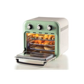 Ariete 4632 Friggitrice ad aria e forno Vintage, 1400W, 2in1, Capacità 16L, Accessori inclusi, Timer 60 minuti, Doppio vetro, Ve