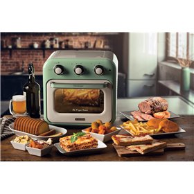 Ariete 4632 Friggitrice ad aria e forno Vintage, 1400W, 2in1, Capacità 16L, Accessori inclusi, Timer 60 minuti, Doppio vetro, Ve