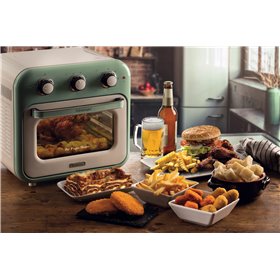 Ariete 4632 Friggitrice ad aria e forno Vintage, 1400W, 2in1, Capacità 16L, Accessori inclusi, Timer 60 minuti, Doppio vetro, Ve
