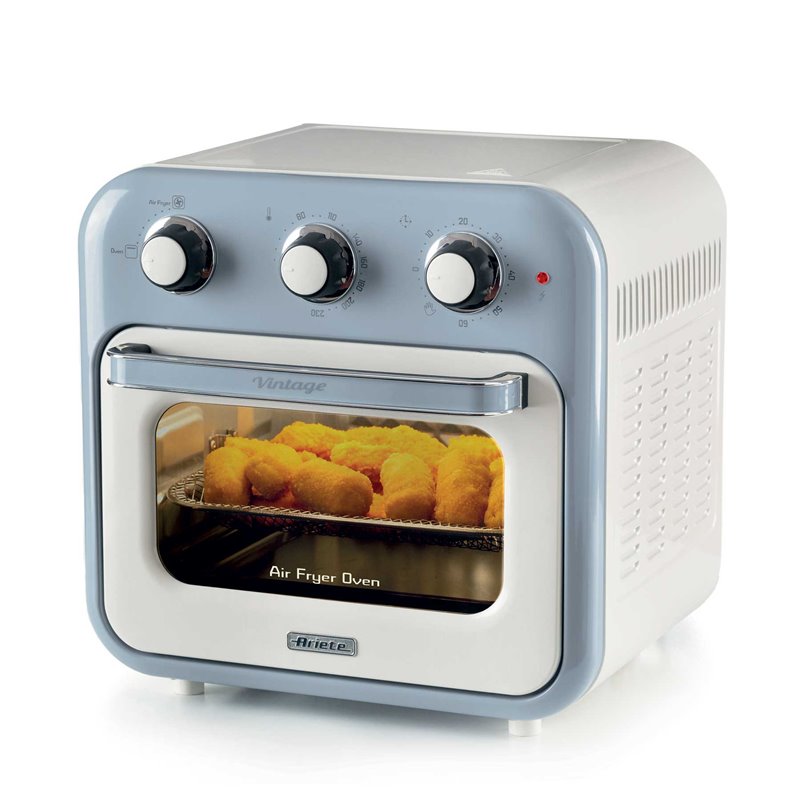 Ariete 4632 Friggitrice ad aria e forno Vintage, 1400W, 2in1, Capacità 16L, Accessori inclusi, Timer 60 minuti, Doppio vetro, Ce