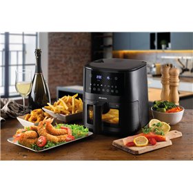 Ariete 4633 Friggitrice ad aria 4L, 1400W, Capacità 4L, 9 programmi, Funzione Shake e Grill, Temperatura fino a 200°C, Nero