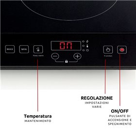 Ariete 1998 Piastra a induzione doppia portatile, Vetroceramica, 2000W + 1500W, 12 livelli di potenza, Timer fino a 4 ore, Sicur