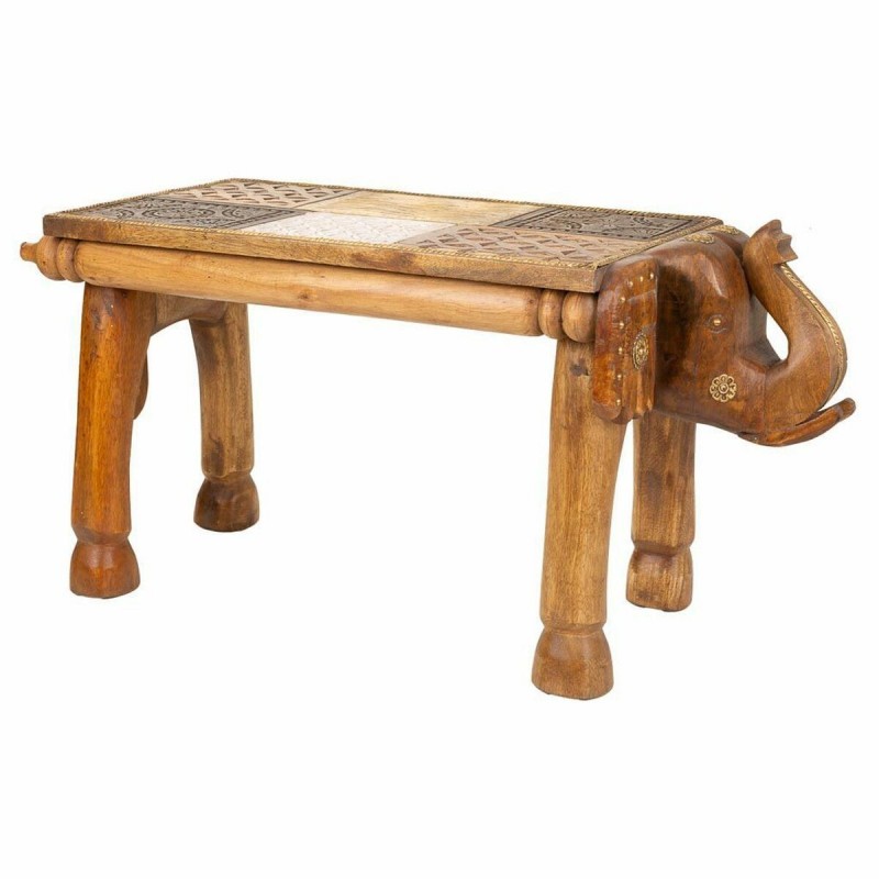 Tavolino da Caffè Alexandra House Living Marrone Chiaro Ottone Legno di mango 30 x 37 x 71 cm