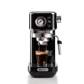 Ariete 1381 Macchina da caffè con manometro, compatibile con caffè in polvere e cialde ESE, 1300 W, Capacità 1,1 L, 15 bar di pr