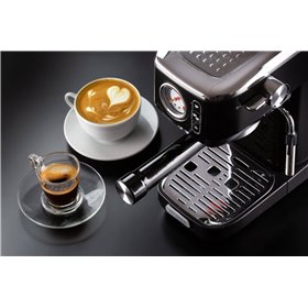 Ariete 1381 Macchina da caffè con manometro, compatibile con caffè in polvere e cialde ESE, 1300 W, Capacità 1,1 L, 15 bar di pr