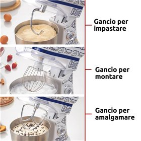 Ariete 1588 Impastatrice Capri, Planetaria, 7 velocità, 2400 Watt, 5,5 litri, Tazza Acciaio Inox