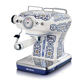 Ariete 1389 Macchina da caffè Capri, 850W, Capacità serbatoio 0,9L, Filtro ½ tazze, Vassoio raccogli goccia, Cappuccinatore
