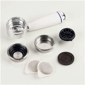 Ariete 1389 Macchina da caffè Capri, 850W, Capacità serbatoio 0,9L, Filtro ½ tazze, Vassoio raccogli goccia, Cappuccinatore