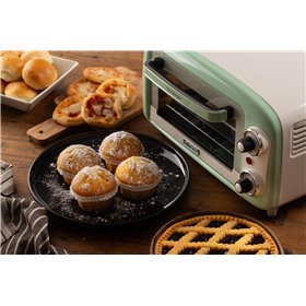 Ariete 3919 Forno Elettrico Vintage, 800W, Capacità 10L, Doppio vetro, Retrò, Verde
