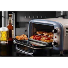 Ariete 3919 Forno Elettrico Vintage, 800W, Capacità 10L, Doppio vetro, Retrò, Celeste