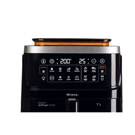 Ariete 4636 Friggitrice ad aria con funzione vapore+ Grill, 1700W, Funzione essiccazione, 10 funzioni di cottura, Cestello trasp