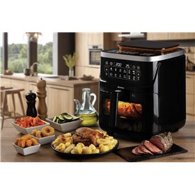 Ariete 4636 Friggitrice ad aria con funzione vapore+ Grill, 1700W, Funzione essiccazione, 10 funzioni di cottura, Cestello trasp