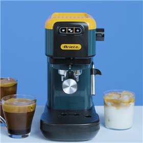 Ariete 1399 Macchina da caffè espresso Mango Yellow, Per polvere e cialde ESE, 1300 W, Capacità 1,1L, 15 bar di pressione, Filtr