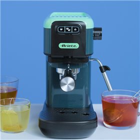 Ariete 1399 Macchina da caffè espresso Light Aquamarine, Per polvere e cialde ESE, 1300 W, Capacità 1,1L, 15 bar di pressione, F