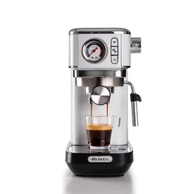 Ariete 1381 Macchina da caffè con manometro, compatibile con caffè in polvere e cialde ESE, 1300 W, Capacità 1,1 L, 15 bar di pr