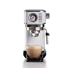 Ariete 1381 Macchina da caffè con manometro, compatibile con caffè in polvere e cialde ESE, 1300 W, Capacità 1,1 L, 15 bar di pr