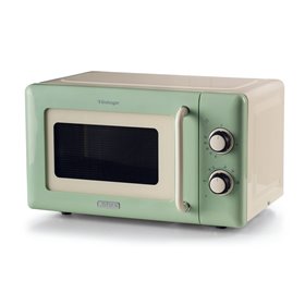 Ariete 3960 Forno a microonde Vintage, 800W, Capacità 20L, 3 funzioni, 6 livelli di cottura, Timer, Verde