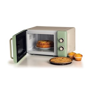 Ariete 3960 Forno a microonde Vintage, 800W, Capacità 20L, 3 funzioni, 6 livelli di cottura, Timer, Verde