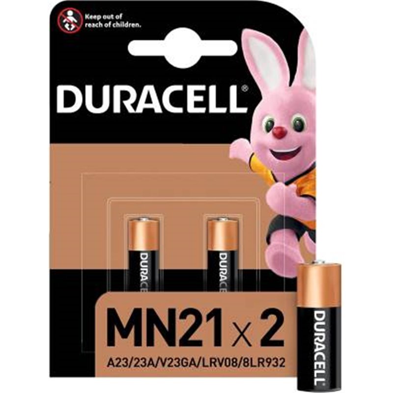 Duracell Batterie 12V MN21 A23/23A/V23GA/LRV08/8LR932 1Cnf/2pz - LRV08/MN21 Duracell Batterie 12V MN21 A23/23A/V23GA/LRV08/8LR932 1Cnf/2pz - LRV08/MN21