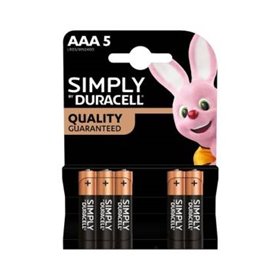 Duracell Batterie Mini Stilo AAA Simply LR03 MN2400 1Cnf/5pz - LR03/MN2400/S