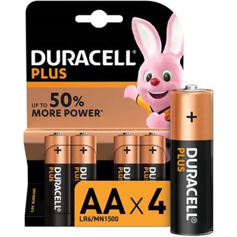 Duracell Batterie Stilo AA Plus LR6 MN1500 1Cnf/4pz - LR20/MN1500/P Duracell Batterie Stilo AA Plus LR6 MN1500 1Cnf/4pz - LR20/MN1500/P
