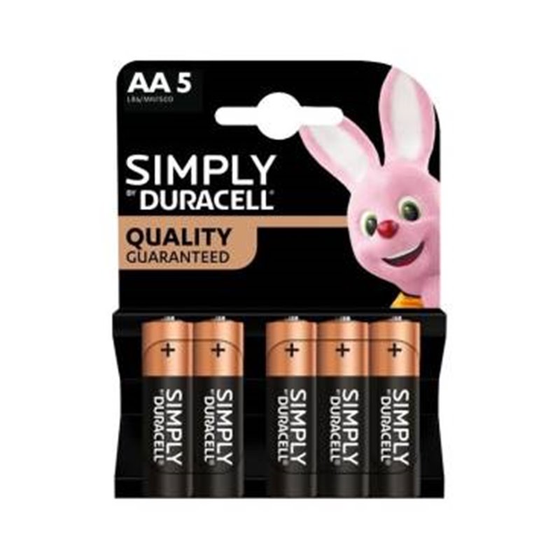 Duracell Batterie Stilo AA Simply LR6 MN1500 1Cnf/5pz - LR6/MN1500/S