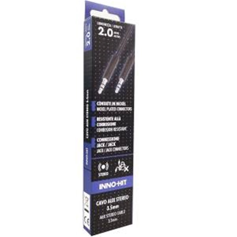 Inno-Hit Cavo Stereo Aux 3.5mm M/M 2m Nero - IH-3520