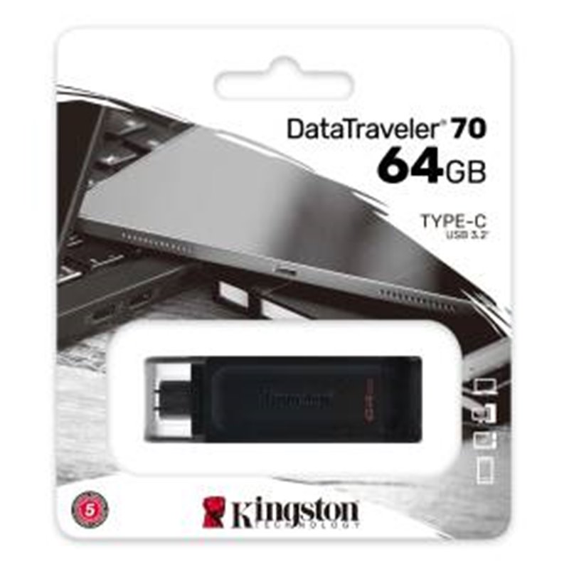Kingston Pendrive USB-C 3.2 64GB DT70/64GB - DT70/64GB Kingston Pendrive USB-C 3.2 64GB DT70/64GB - DT70/64GB