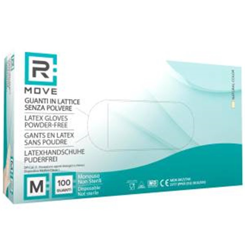 1Conf. da 100pz Tg.M - RMove Guanti Lattice 5.7gr Senza Polvere - RMGLLTNT100003