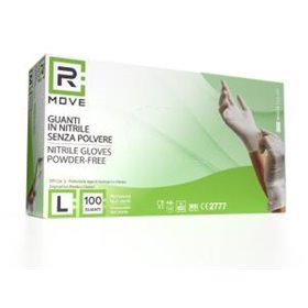 RMove 1Conf. da 100pz Tg.L - Guanti Nitrile Bianco Uso Medico Senza Polvere - RMGLWH100003