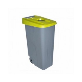 Secchio Spazzatura con Ruote Denox 110 L Giallo 58 x 41 x 89 cm