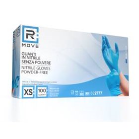 RMove 1Conf. da 100pz Tg.XS - Guanti Nitrile Blu uso Medico Senza Polvere - RMGLBL100005