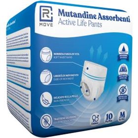 1 Conf. da 10 pz M Mutandine Assorbenti ActiveLife Adulto RMOVE - RMAPWH1001