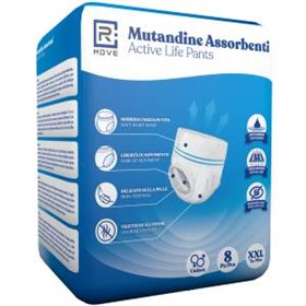 1 Conf. da 8 pz XXL Mutandine Assorbenti ActiveLife Adulto RMOVE - RMAPWH1007