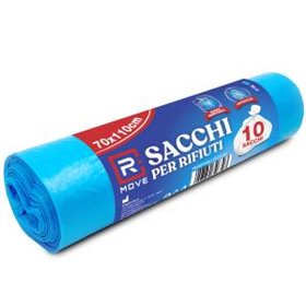 1 Rotolo da 10 Sacchi Rifiuti 70x110cm Blu RMOVE - RMGBPEBL170110101