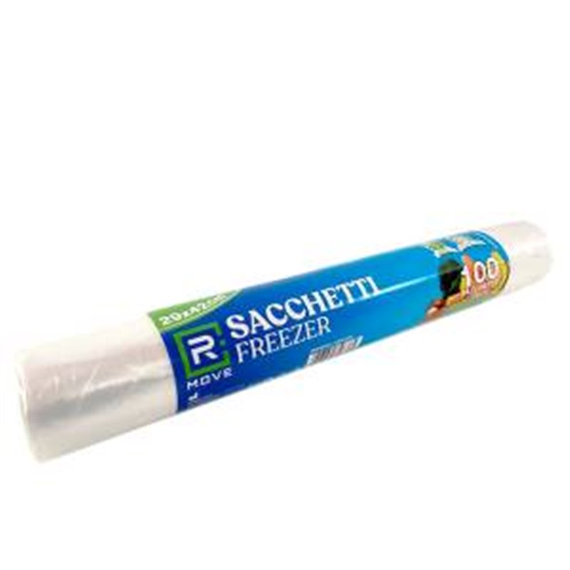 1 Rotolo da 100 Sacchi Freezer 29x42cm Trasparenti RMOVE - RMFBPECL129421001