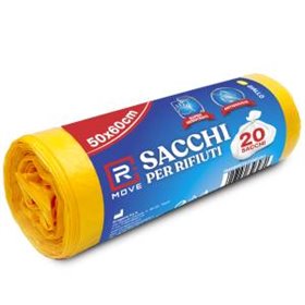 1 Rotolo da 20 Sacchi Rifiuti 50x60cm Gialli RMOVE - RMGBPEYE15060201