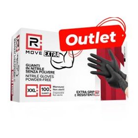 RMove Guanti Cnf.Danneggiata Nitrile Nero SP 8.5g 1Cnf/100pz Tg/XXL - RMGLBK100084