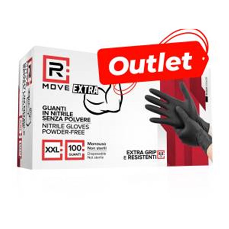 RMove Guanti Cnf.Danneggiata Nitrile Nero SP 8.5g 1Cnf/100pz Tg/XXL - RMGLBK100084 RMove Guanti Cnf.Danneggiata Nitrile Nero SP 8.5g 1Cnf/100pz Tg/XXL - RMGLBK100084