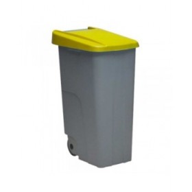 Secchio Spazzatura con Ruote Denox 85 L Giallo 58 x 41 x 76 cm