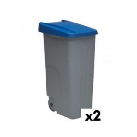 Secchio Spazzatura con Ruote Denox 85 L Azzurro 58 x 41 x 76 cm