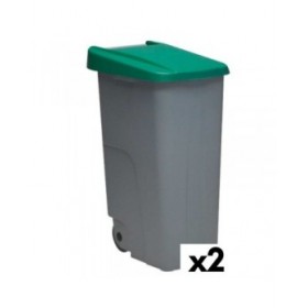 Secchio Spazzatura con Ruote Denox 85 L Verde 58 x 41 x 76 cm