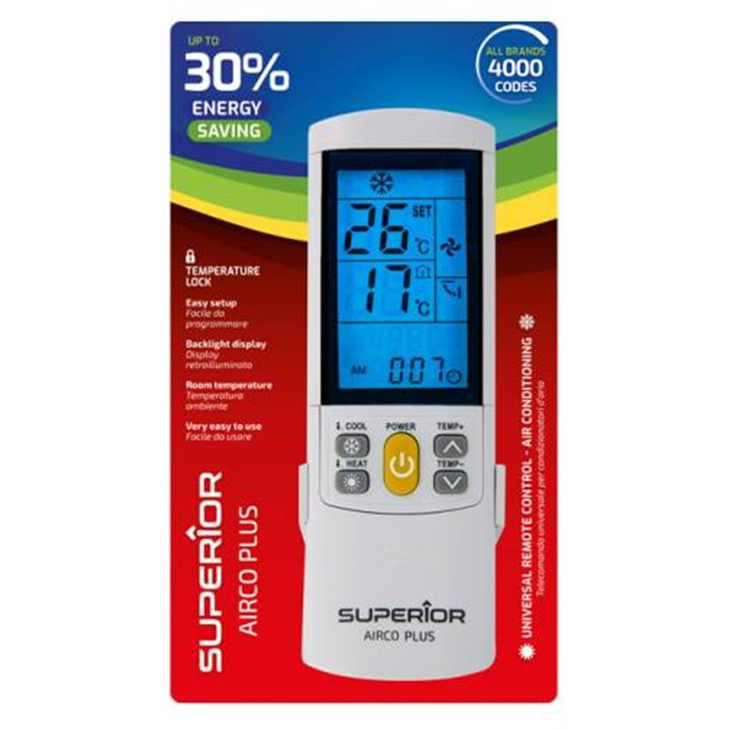 Superior Telecomando Universale Climatizzatori AirCo Plus illuminato - SUPCU001 Superior Telecomando Universale Climatizzatori AirCo Plus illuminato - SUPCU001